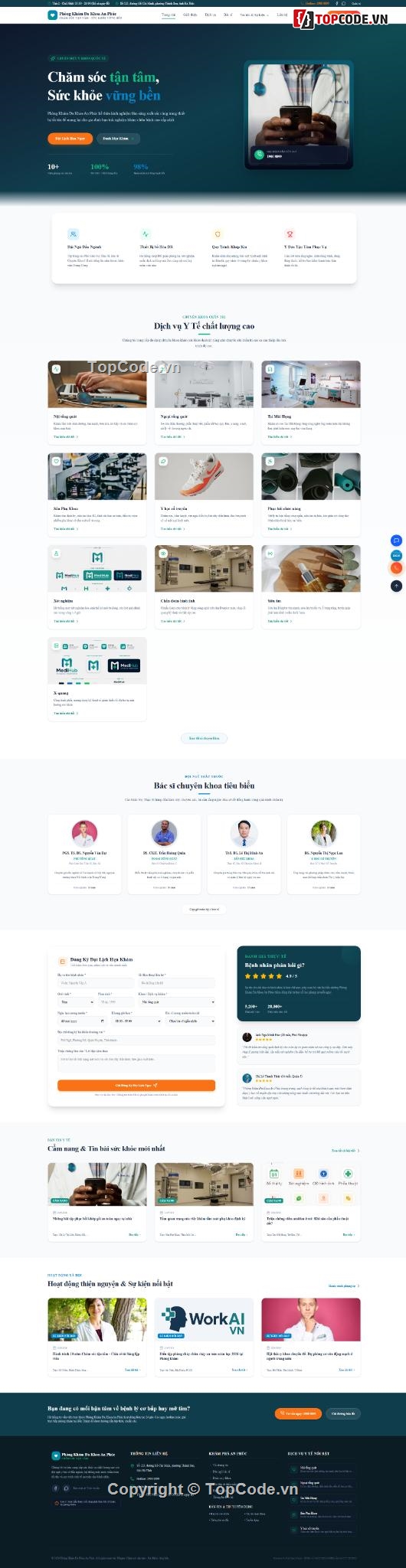 website phòng khám,source code phòng khám,react nodejs,quản lý phòng khám,website y tế,đặt lịch khám